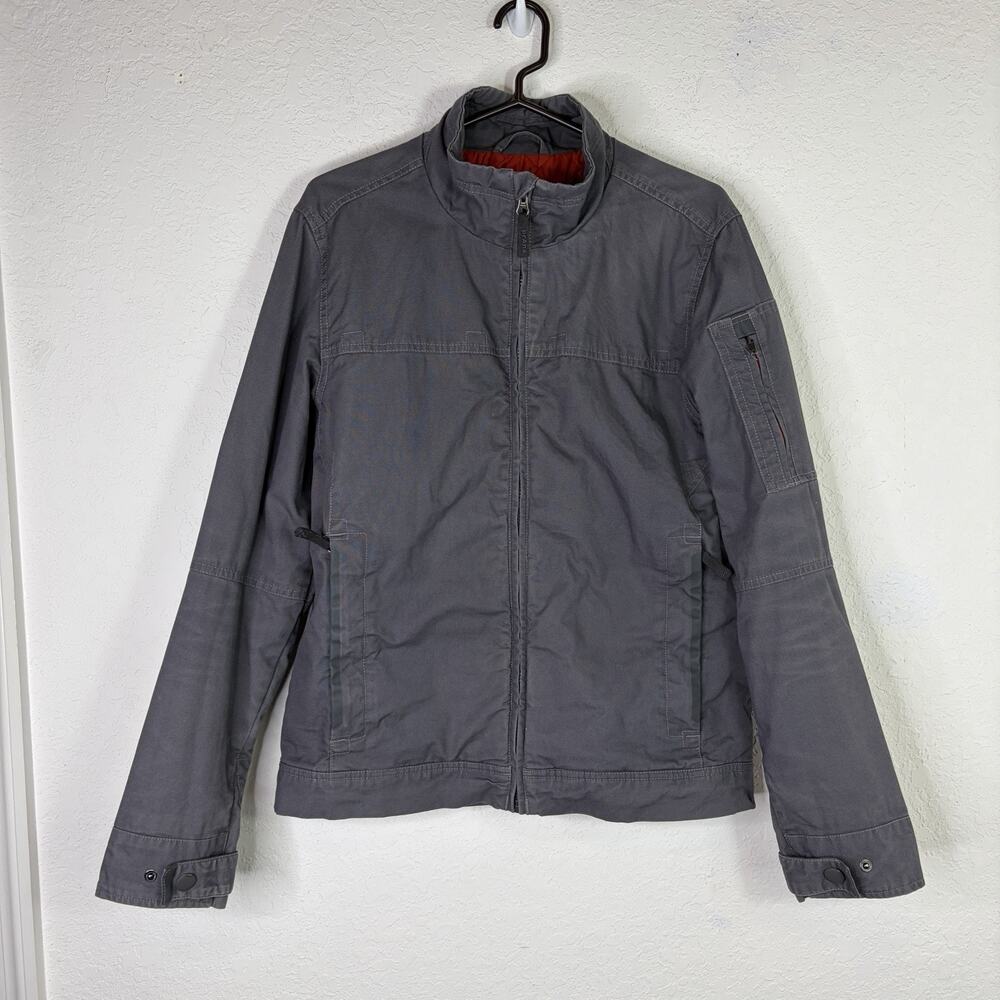 Prana Bronson Jacket Men’s Gray Size Small, quilted lining, Organic Cotton, fall